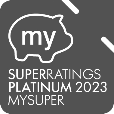 SuperRatings MySuper platinum award 2023