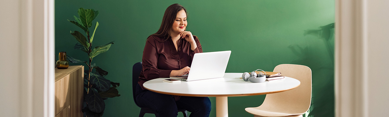 Woman at home working on her requesting stapled fund
