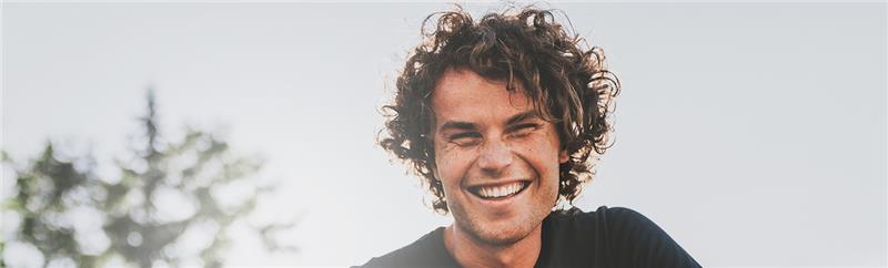 Young male smiling